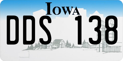 IA license plate DDS138