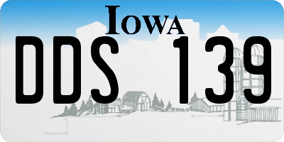 IA license plate DDS139
