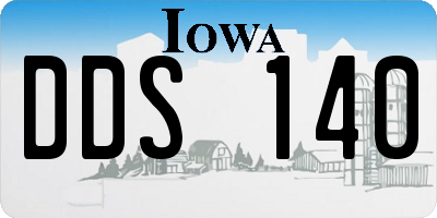 IA license plate DDS140
