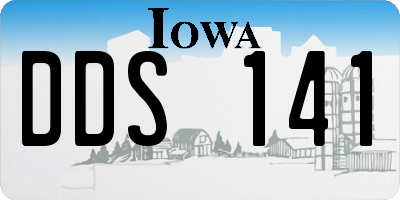 IA license plate DDS141