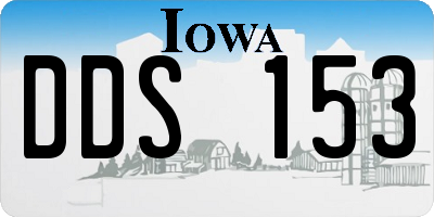 IA license plate DDS153