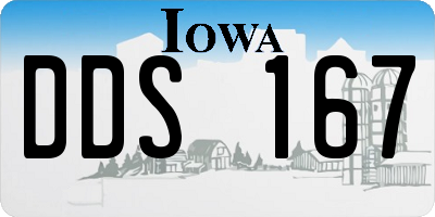 IA license plate DDS167