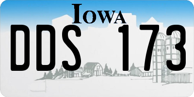 IA license plate DDS173