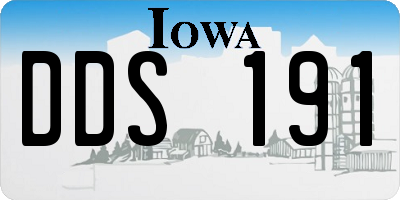 IA license plate DDS191