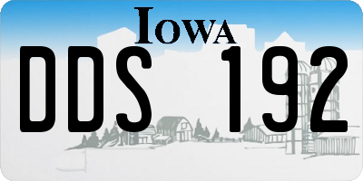 IA license plate DDS192