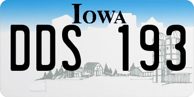IA license plate DDS193