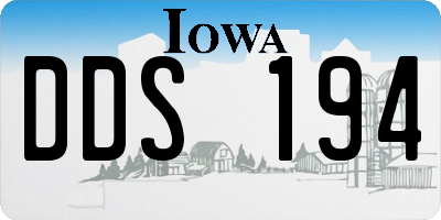 IA license plate DDS194