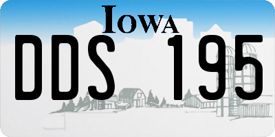IA license plate DDS195