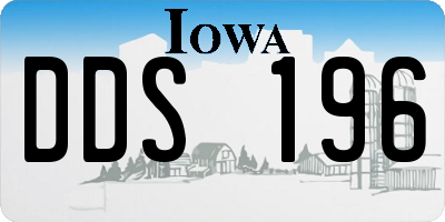 IA license plate DDS196