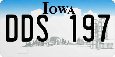 IA license plate DDS197