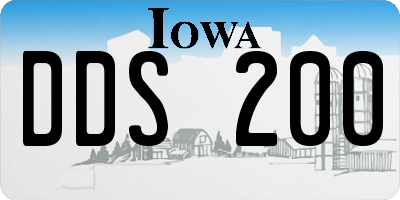 IA license plate DDS200
