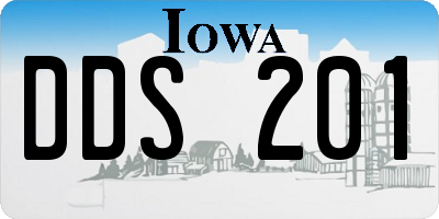 IA license plate DDS201