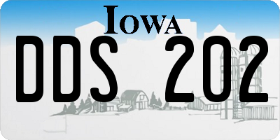 IA license plate DDS202
