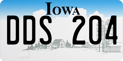 IA license plate DDS204