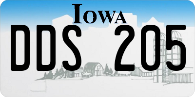 IA license plate DDS205