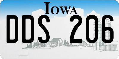 IA license plate DDS206