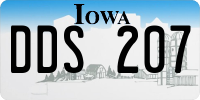 IA license plate DDS207