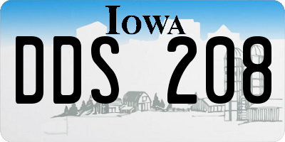 IA license plate DDS208