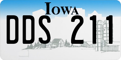 IA license plate DDS211