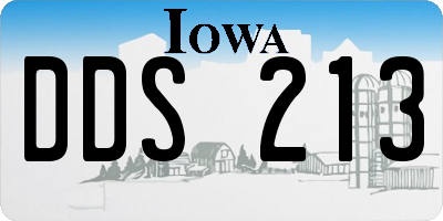 IA license plate DDS213