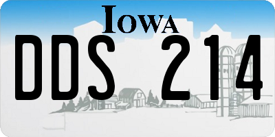 IA license plate DDS214