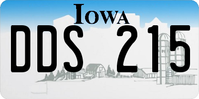 IA license plate DDS215
