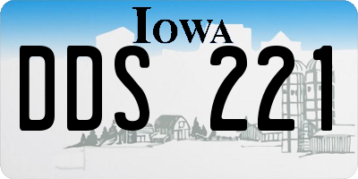 IA license plate DDS221