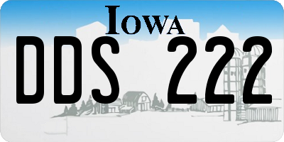 IA license plate DDS222