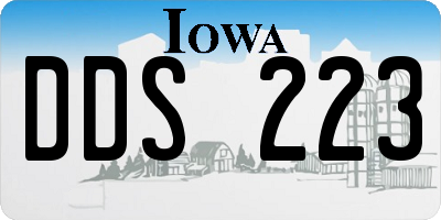 IA license plate DDS223