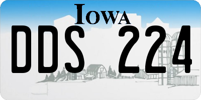 IA license plate DDS224
