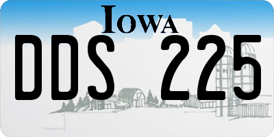 IA license plate DDS225