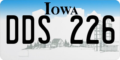 IA license plate DDS226