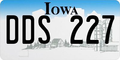 IA license plate DDS227