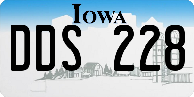 IA license plate DDS228
