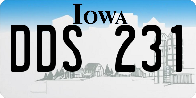 IA license plate DDS231