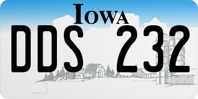 IA license plate DDS232