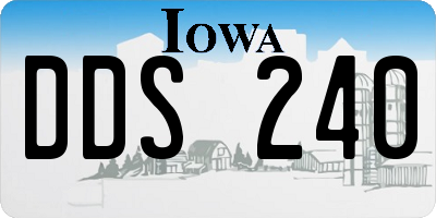 IA license plate DDS240
