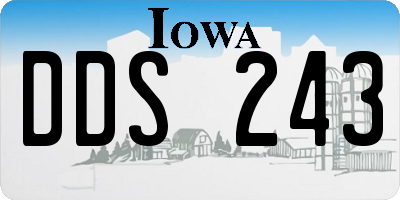 IA license plate DDS243