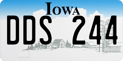 IA license plate DDS244