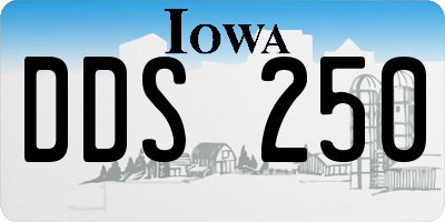 IA license plate DDS250