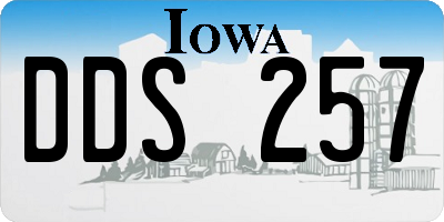 IA license plate DDS257