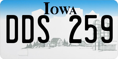 IA license plate DDS259