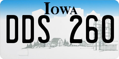 IA license plate DDS260