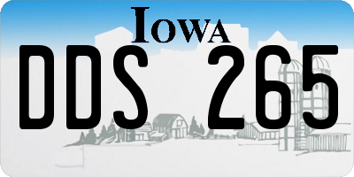 IA license plate DDS265
