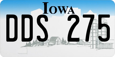IA license plate DDS275