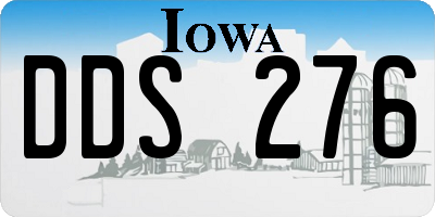IA license plate DDS276