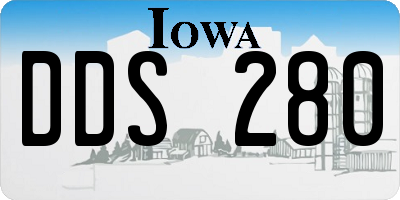 IA license plate DDS280