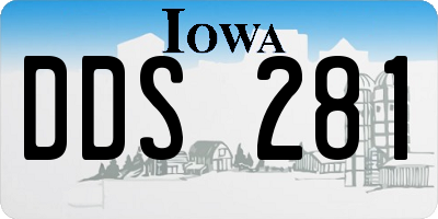 IA license plate DDS281