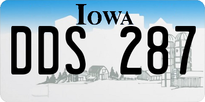 IA license plate DDS287