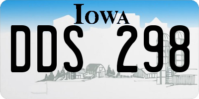 IA license plate DDS298